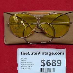 Vintage Ray Ban Bausch & Lomb Bullet Hole 1/10 12K GF Sunglasses shooter circle