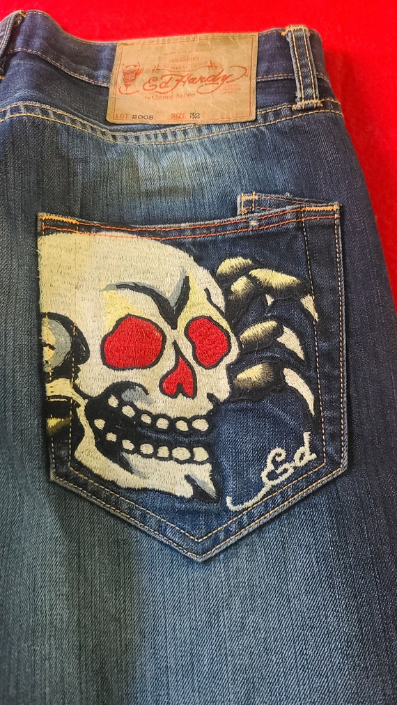 Ed Hardy Jeans Bedazzled Skull Love Kills SLowly