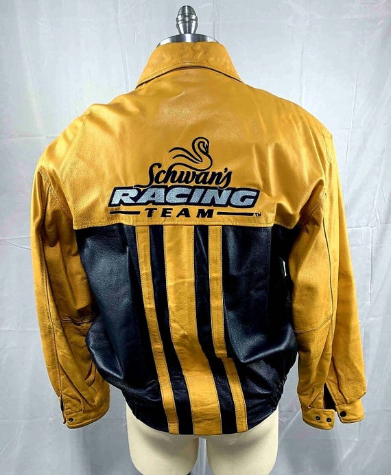 Veste en cuir jaune moutarde hotsell