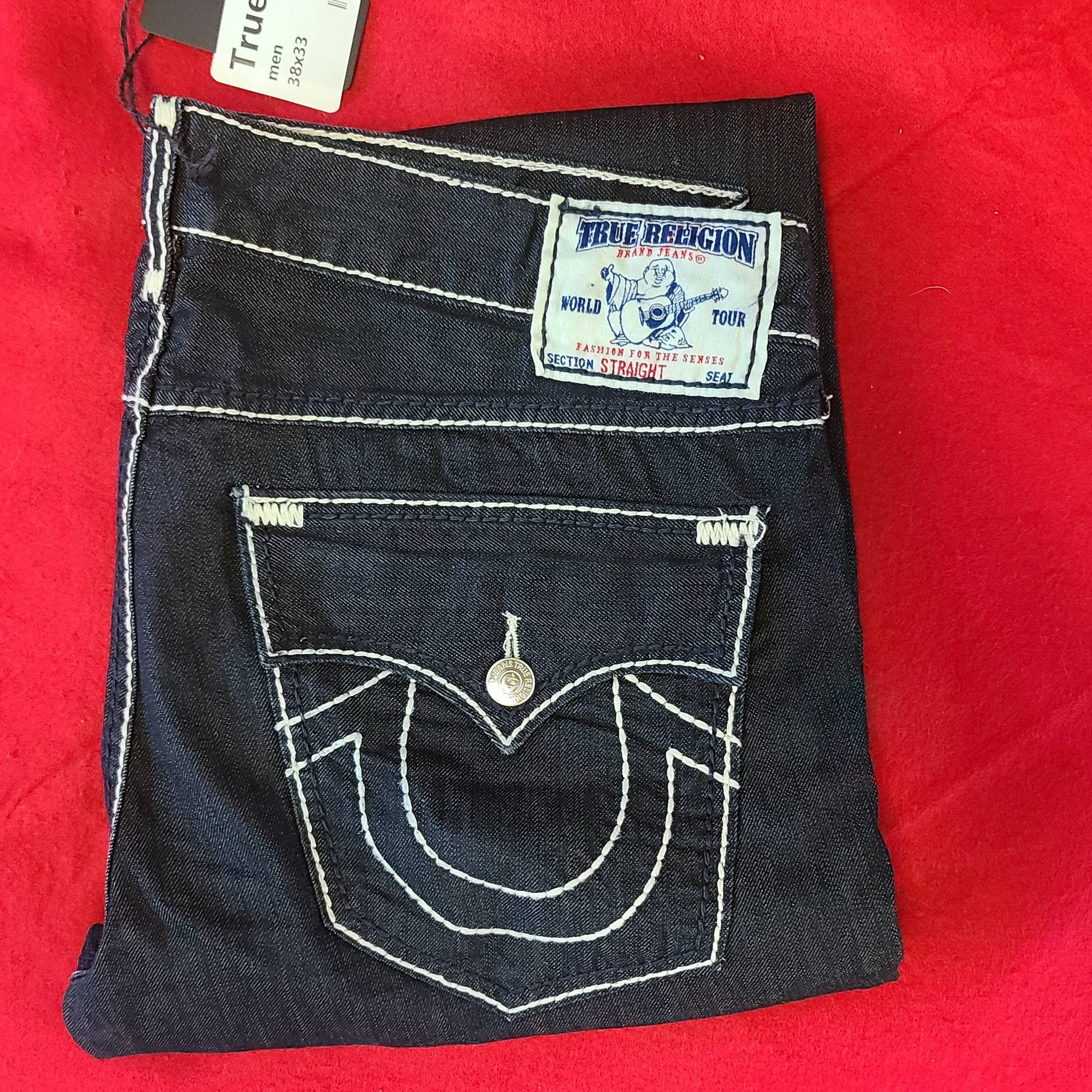 True Religion White Stitch Logo Straight - Etsy