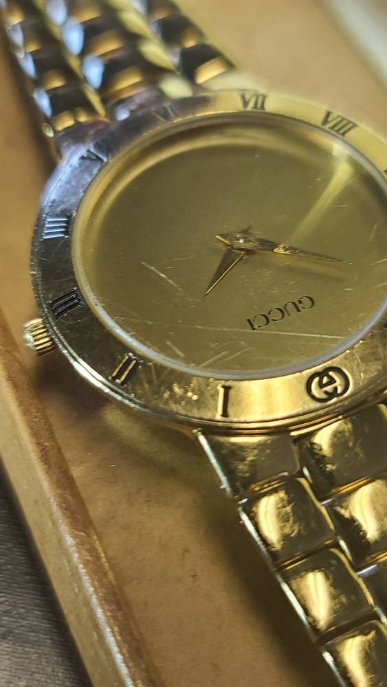 Gucci Gold Dial Gold Tone 3300.2m Watch Etsy