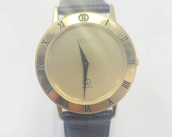 Authentic Gucci  3001M watch gold plated Gold Dial