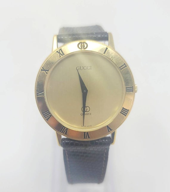 Authentic Gucci  3001M watch gold plated Gold Dial