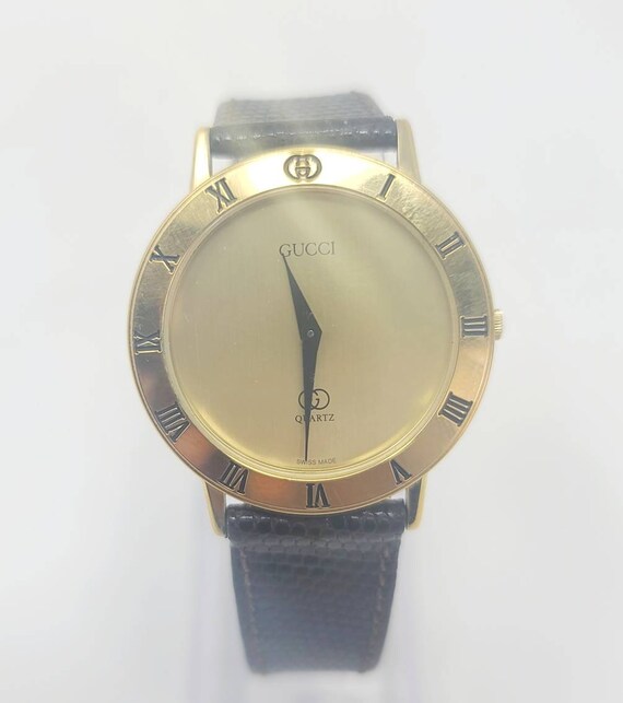 Authentic Gucci  3001M watch gold plated Gold Dial