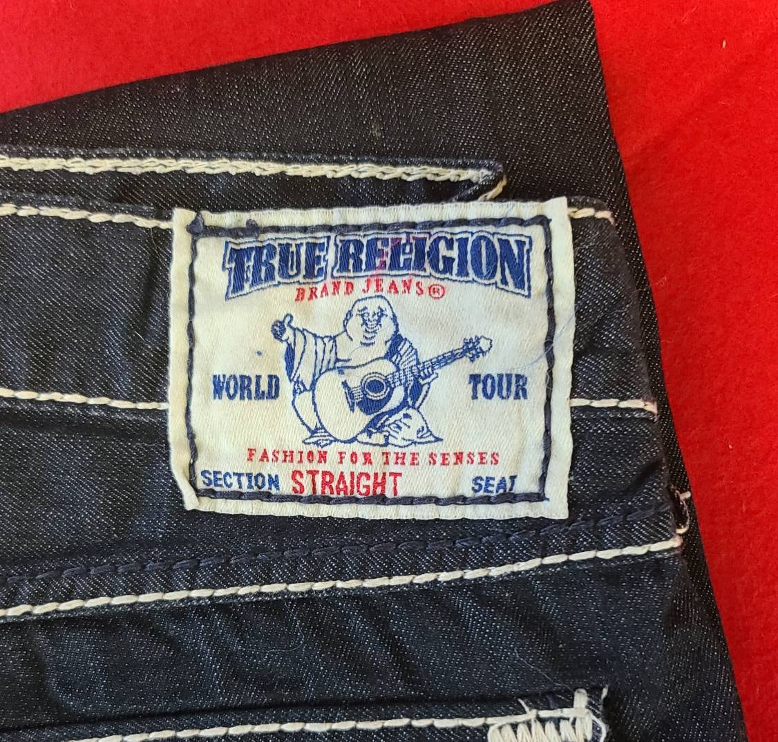 True Religion White Stitch Logo Straight - Etsy
