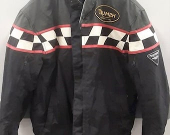 Triumph Checkered Motorcycle Jacket - Etsy