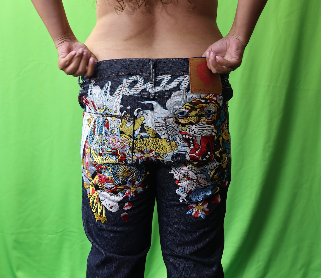 Ed Hardy Jeans Japan Tigar Embroidery - Etsy
