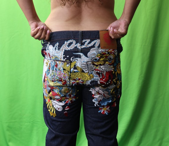 Ed Hardy Jeans Japan Tigar Embroidery - Etsy