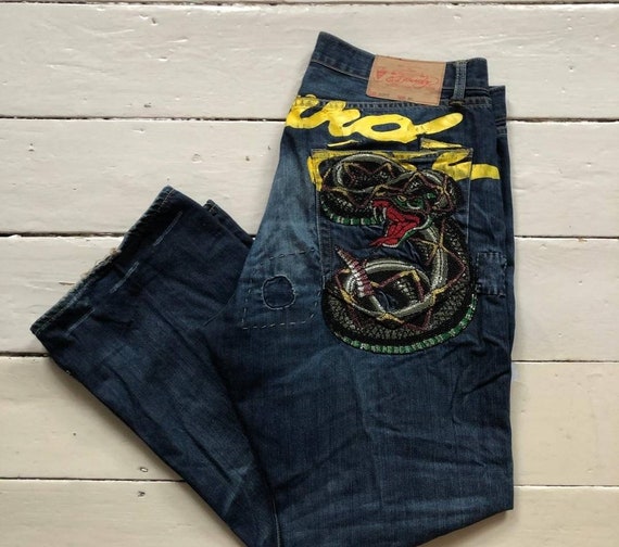 Ed Hardy by Christian Audigier Denim Jeans Embroi… - image 5