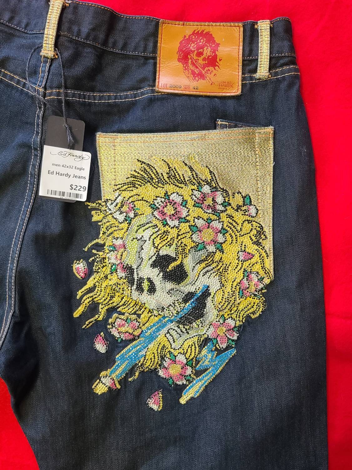 【2024最新作】 ED Kong Hong Etsy - 32 X 42 Skull Jeans Hardy パンツ