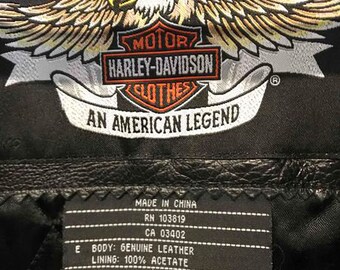Harley Davidson Size M Leather Jacket Streetwear Etsy