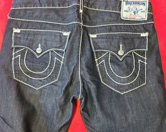 True Religion White Stitch Logo Straight - Etsy