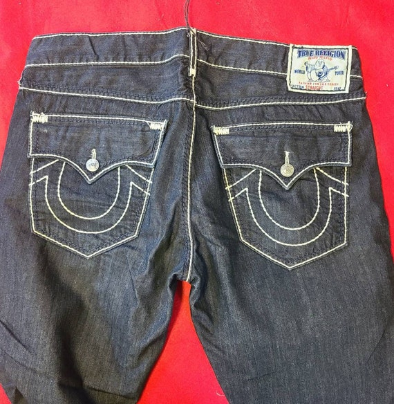 True religion white stitch logo straight