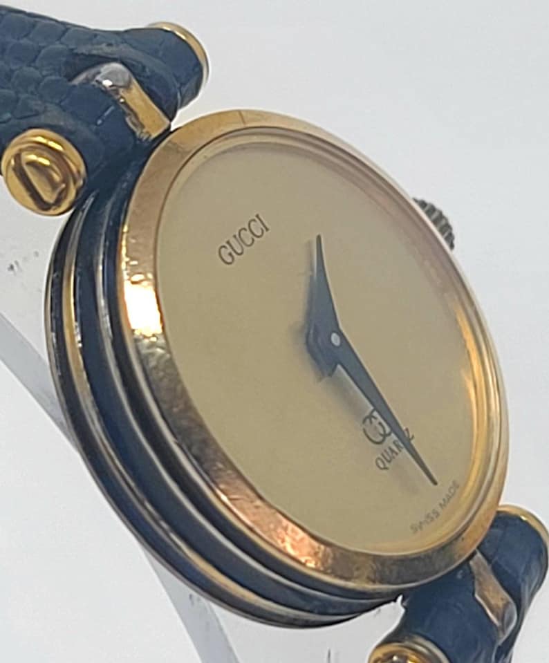 Gucci 2200L Stack Watch W Gold Dial Etsy