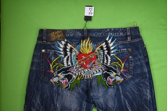 Ed Hardy Jeans Blacl Puma Heart Breaker Embriodery - Etsy