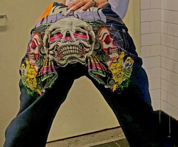 クリスチャンオードジェー　デニム　ジーンズ　　エドハーディ　スカル　ドクロ Christian Audigier Jeans Men Special Edition Skull - Etsy