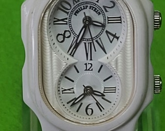 Philip Stein Dual Time Signature White Ceramic - Etsy