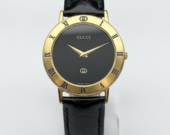 Gucci 3000m Gold-plated Swiss Made 6-jewels Quartz Watch - Etsy