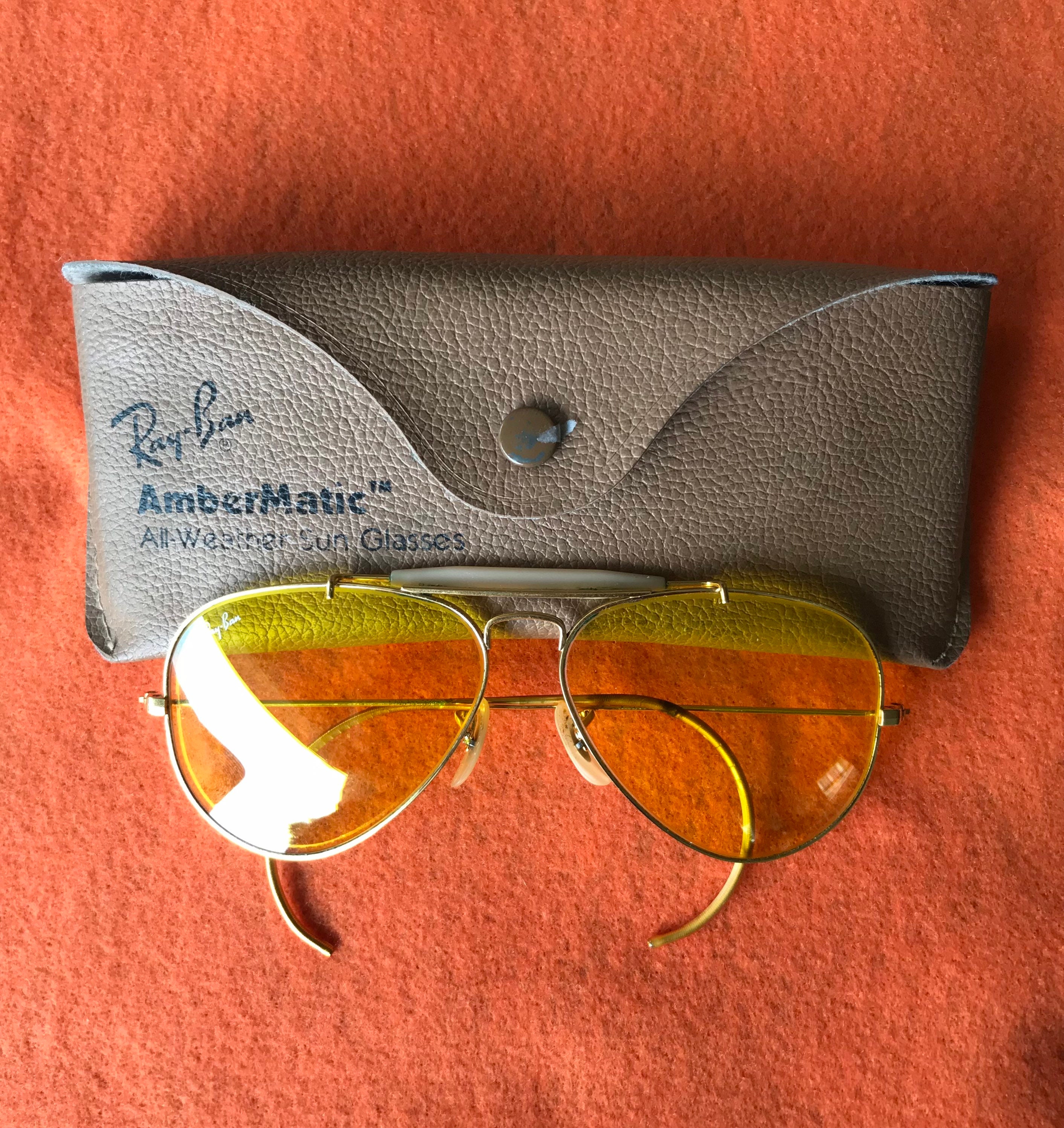 Vintage B&L Ray Ban Outdoorsman I Ambermatic Wrap Around 58-14 - Etsy