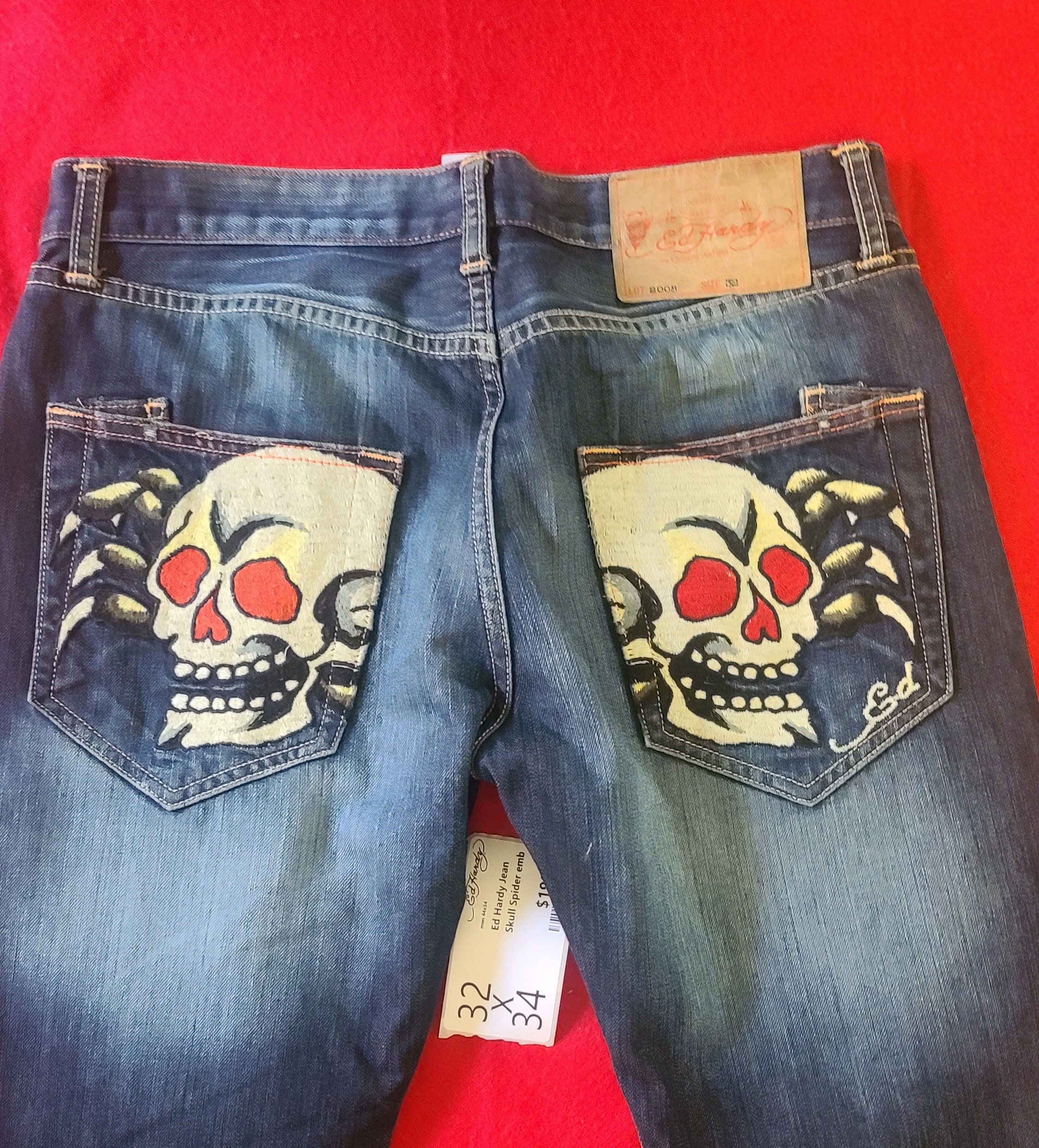 Ed Hardy Jeans Bedazzled Skull Love Kills Slowly - Etsy