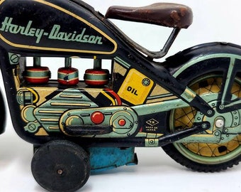 Harley Davidson Tin Toy Made in Japan - Etsy