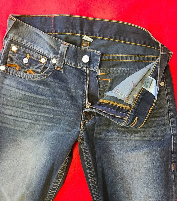 Jean True Religion droit logo orange Etsy France