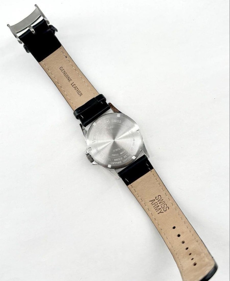 Victorinox Men's Swiss Army Black Dial & Leather Watch image 6