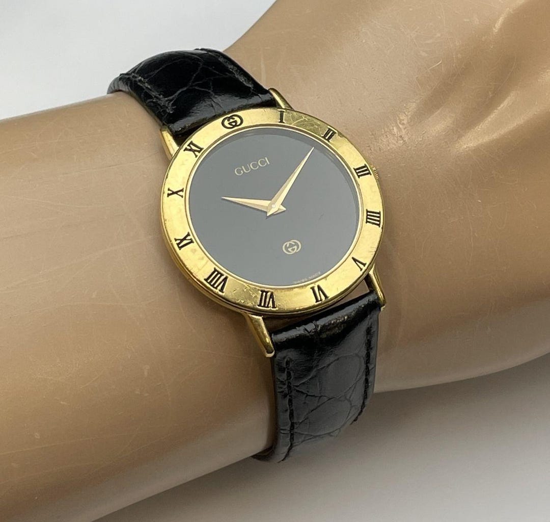Gucci 3000m Gold-plated Swiss Made 6-jewels Quartz Watch - Etsy