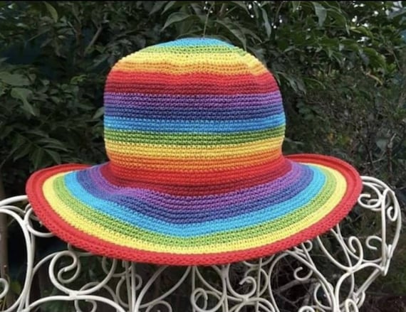 CHILDRENS Cotton Rainbow Sun Hat - Etsy