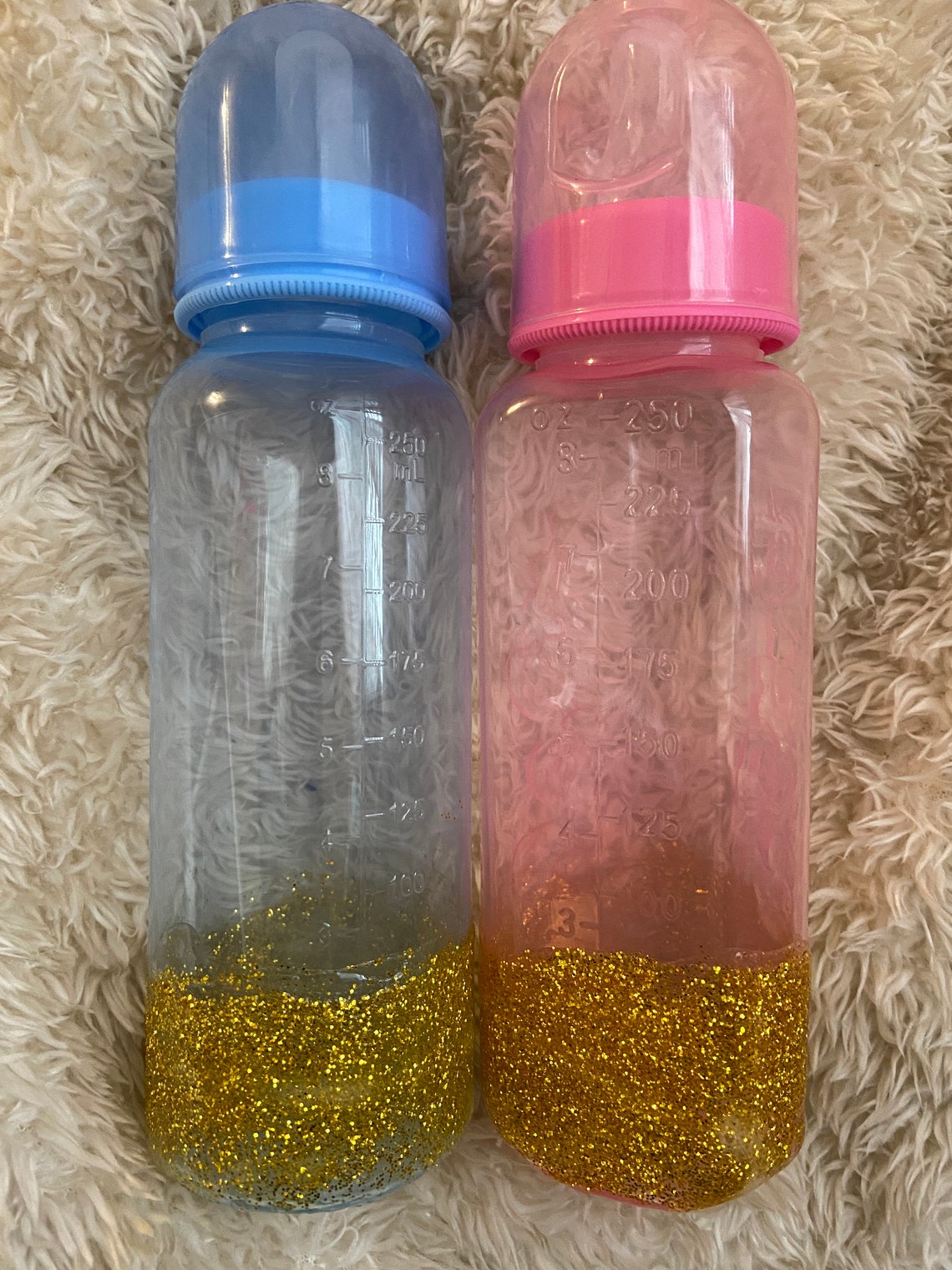 Set of 2 customized glitter bottles Etsy
