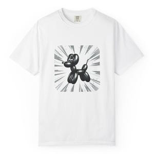 Balloon Dog Graphic T-Shirt, Playful Artistic Tee, Unisex Cotton Shirt, Casual Summer Top, Gift for Pet Lovers