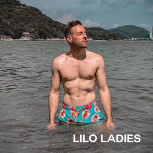 Lilo Ladies Print Swim Trunks: Recycled Polyester Beach Shorts