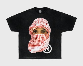 Arab Women Tee, unisex, streetwear, opium, men, desert, screen print, garment dyed, fashion, y2k, short sleeve, white, red, crew neck,