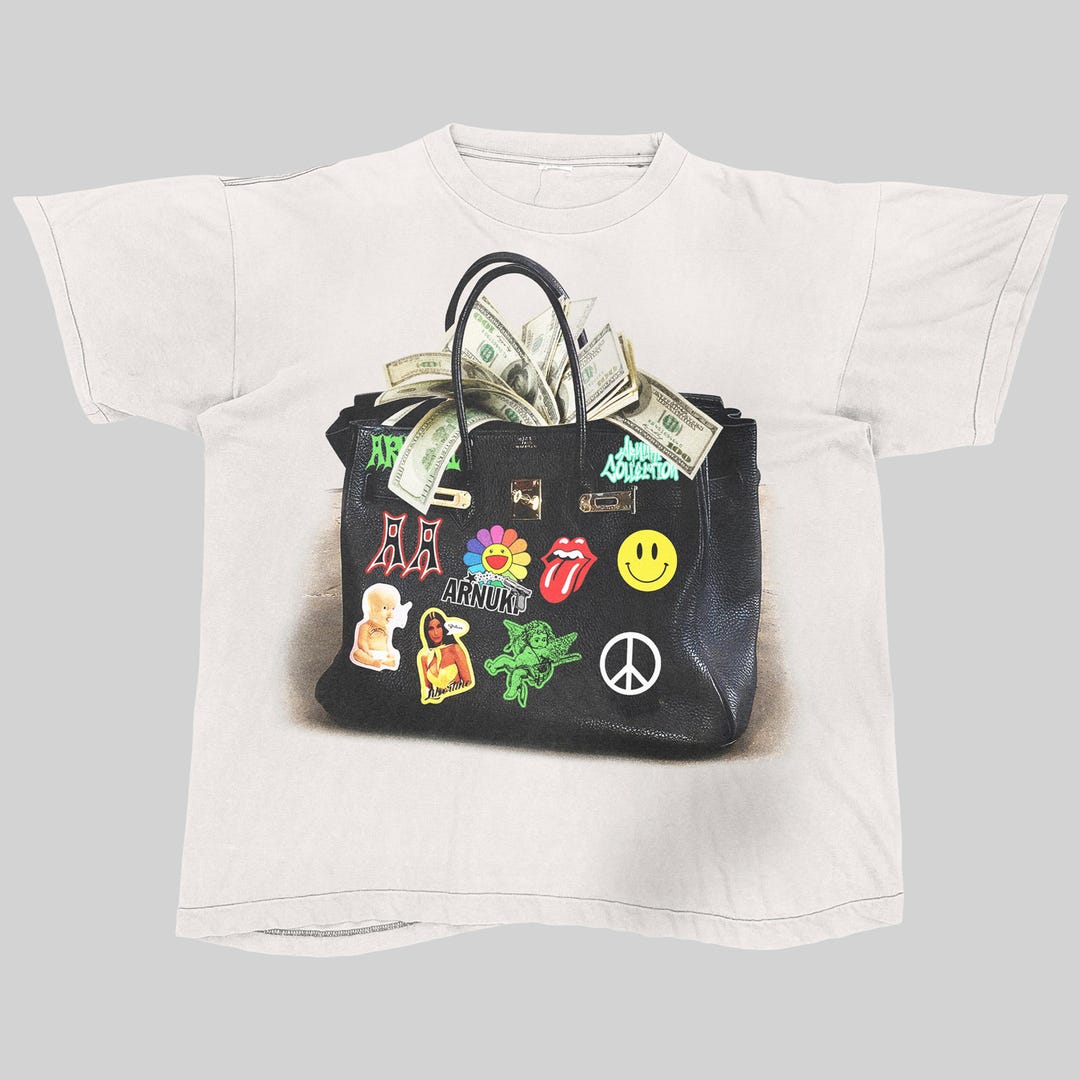 Designer Bag Tee, White, Loose Fit, 190GSM, Unisex
