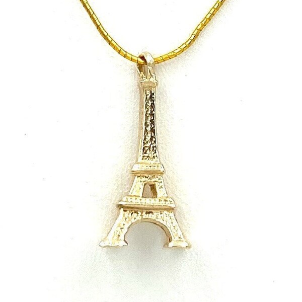 Vintage Estate 14k Yellow Gold Collectable Eiffel Tower Paris France Travel Historical Architecture Monument Mini 3D Pendant Charm 1.14g