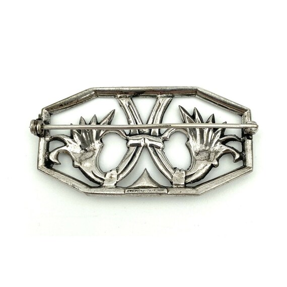 Art Deco Vintage Sterling Silver Marcasite Rectan… - image 3