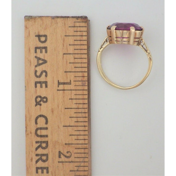 Vintage Hexagonal Synthetic Sapphire Ring - image 5