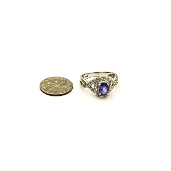 Vintage 14KT White Gold 3/4ct Tanzanite 1/2ct Dia… - image 7