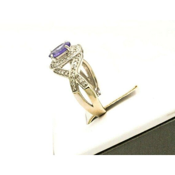 Vintage 14KT White Gold 3/4ct Tanzanite 1/2ct Dia… - image 4