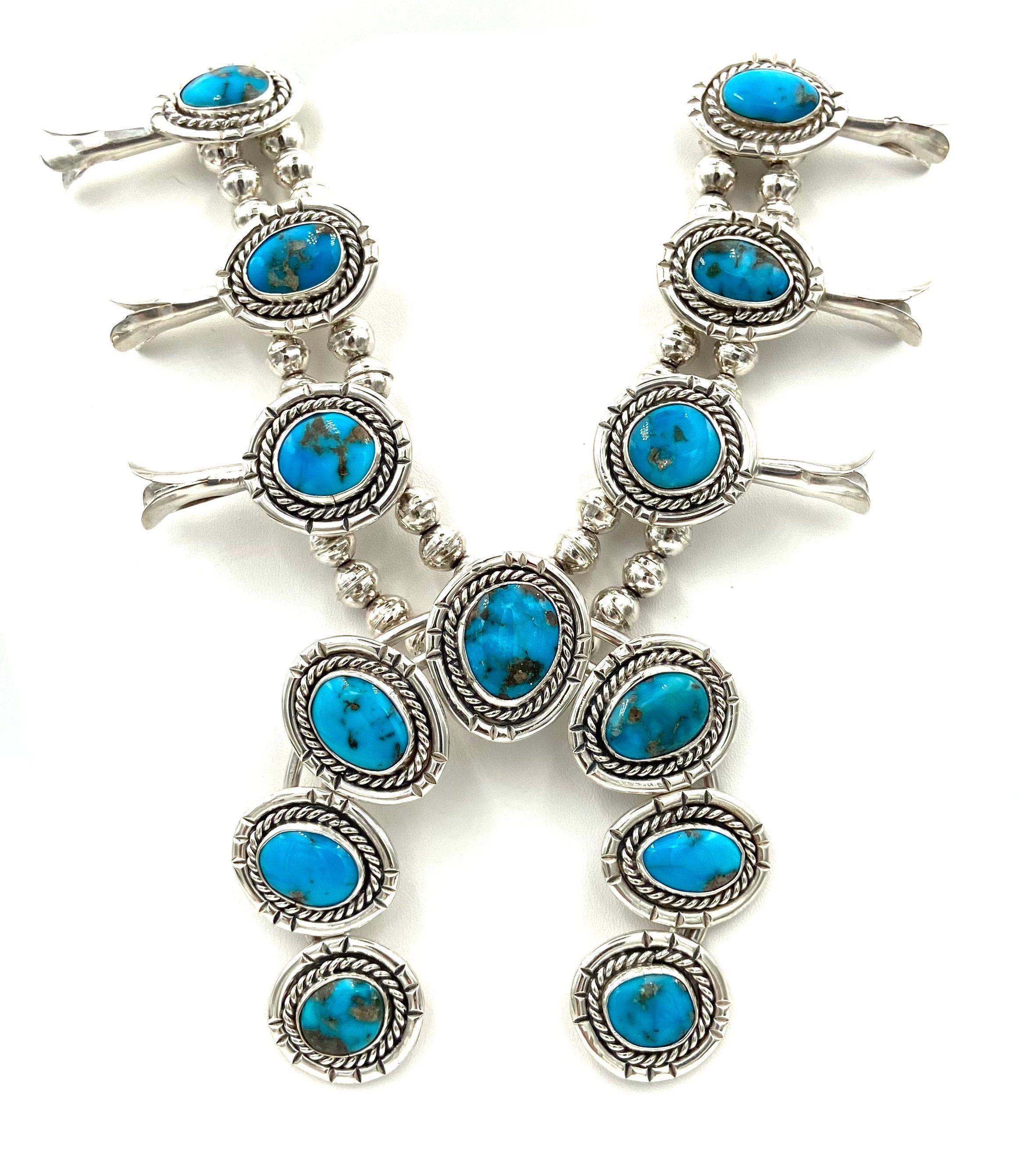 Cute Vintage Native American Navajo Domed Coral Sterling Silver Squash Blossom Necklace Cute Vintage Native American Navajo Domed Coral Sterling Silver Squash Blossom Necklace