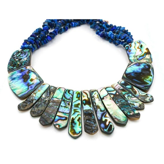 Vintage Jay King Sterling Silver Abalone Lapis & Moth… Gem