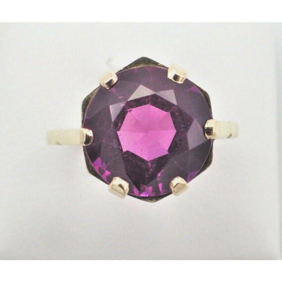 Vintage Hexagonal Synthetic Sapphire Ring