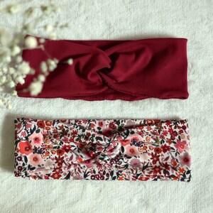 Diadema diadema floral liso rojo otoño primavera verano flores niñas madre hija conjunto