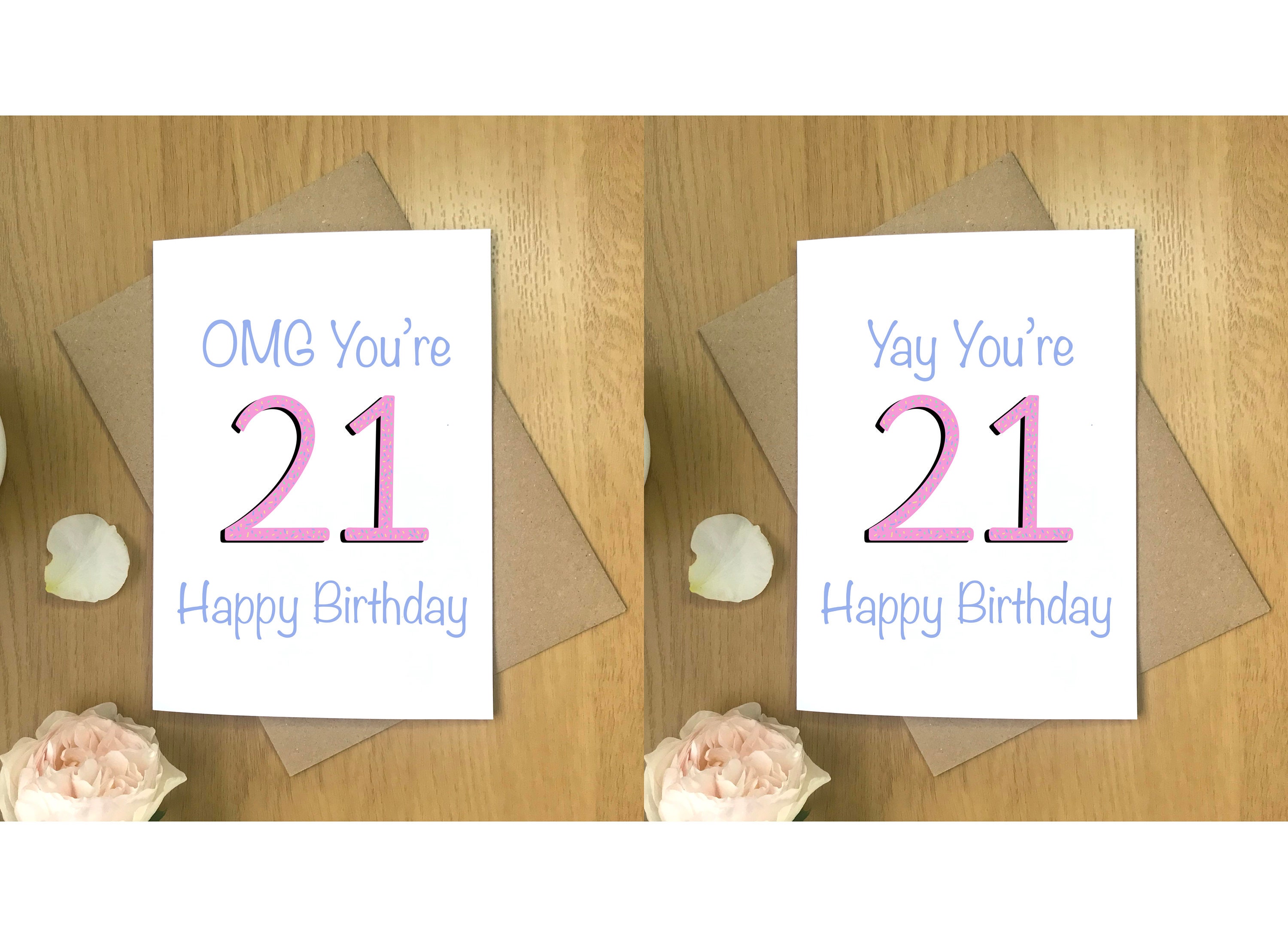 21st Birthday Card For Her OMG Yay Youre 21 Birthday Card Etsy