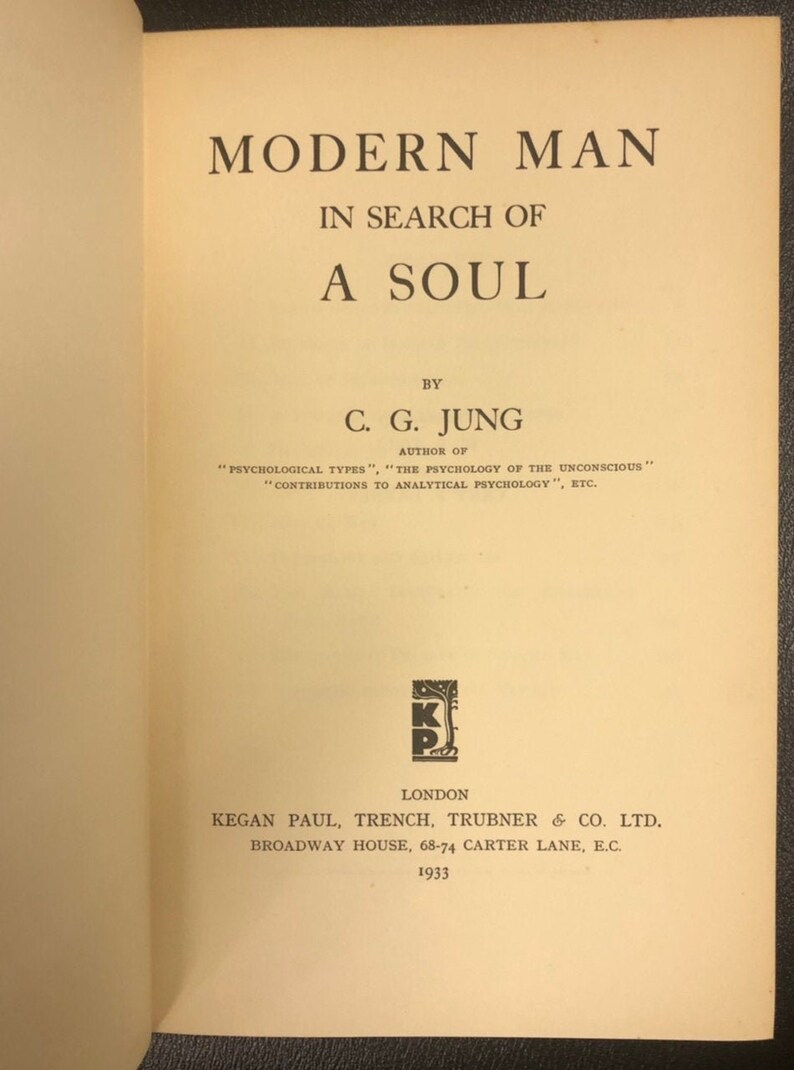 1933 Carl Jung Modern Man in Search of A Soul 1ère édition Etsy