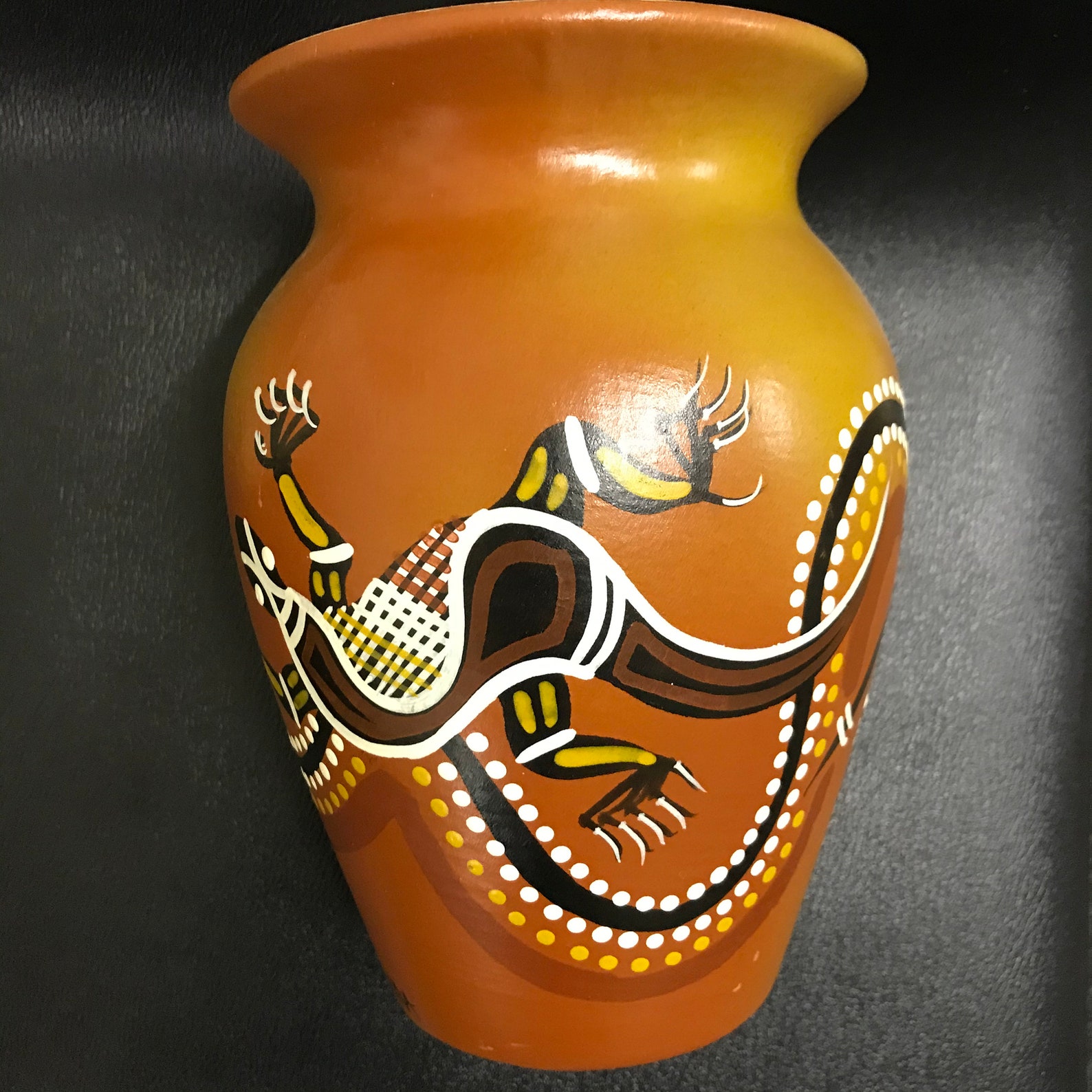 Australian Aboriginal Hand Painted Vase Etsy