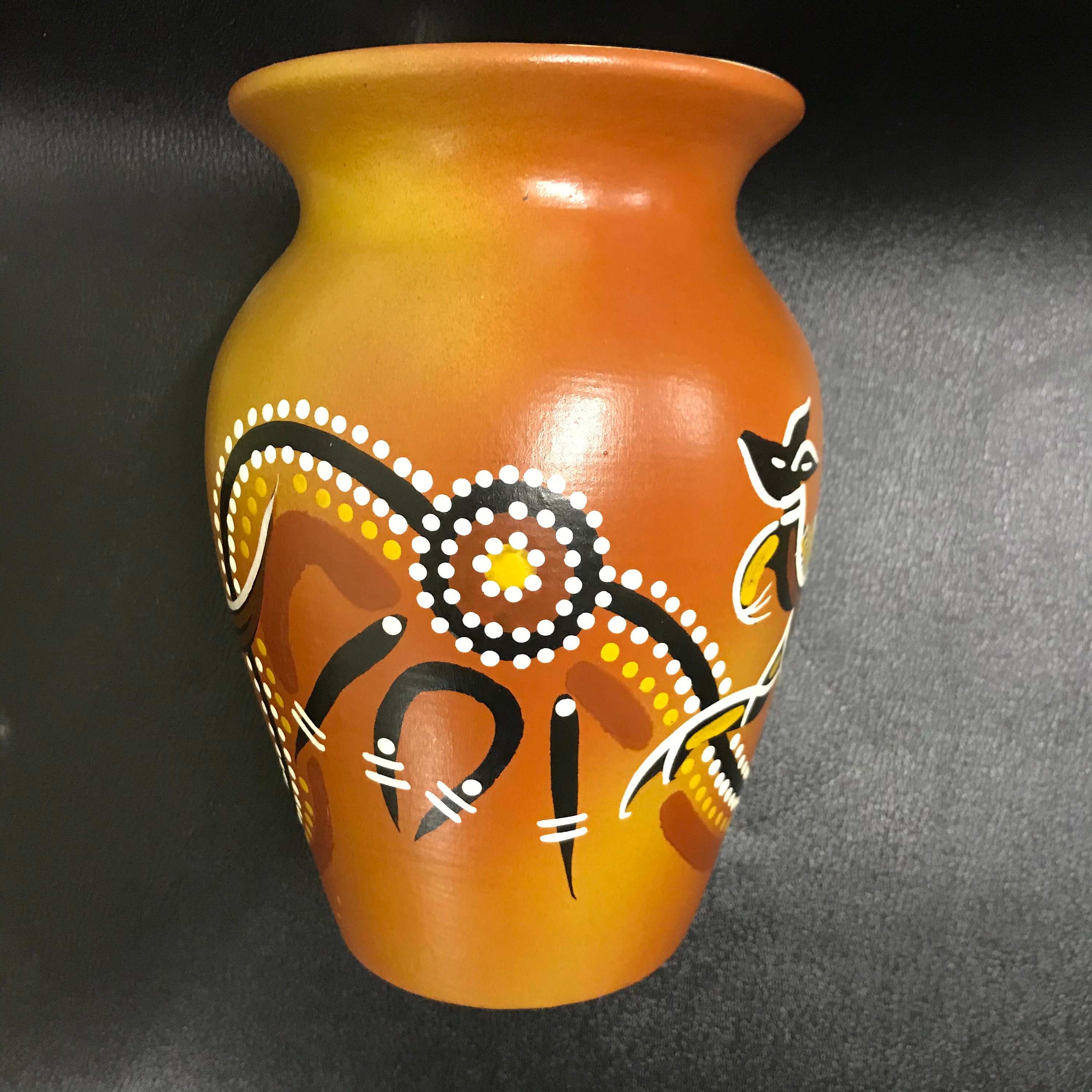 Australian Aboriginal Hand Painted Vase Etsy
