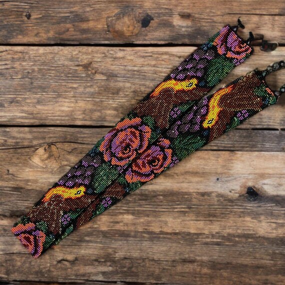 Handmade Beaded Belt: Huichol Art, Boho Style - Etsy display picture 1
