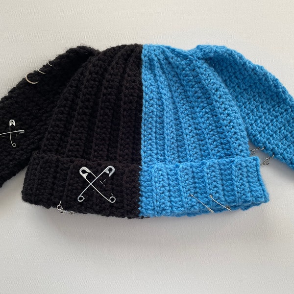 Customizable Crochet Beanies With Cat, Dog, Devil Horns, or Bunny Ears (Please read description carefully!!) NEW SWATCHES !!!
