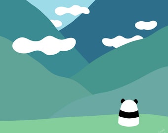 Digital Print - Panda in the Mountains